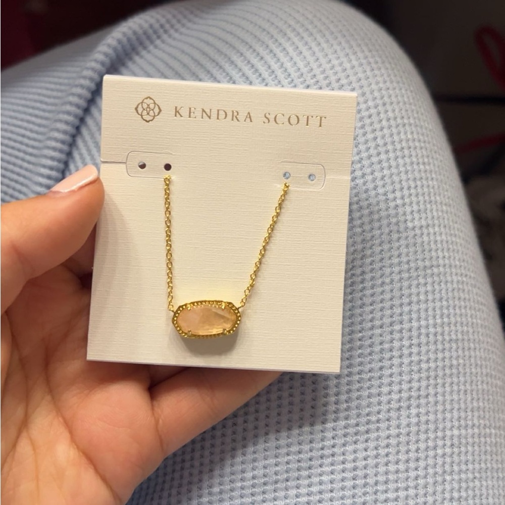 Kendra Scott Gold Necklace with Pink Stone